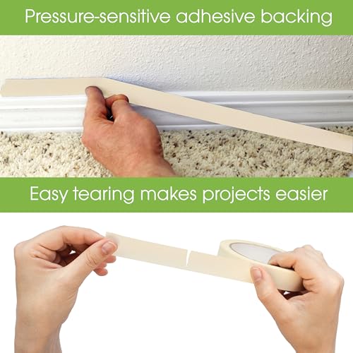 Image of Masking Tape, 1 Inch x 55 Yards, Bulk 20 Pack, White Beige Color, Adhesive Painting Tape, Bulk Pack General Purpose Masking Tape, 20 Rolls x 55 Yards, 1100 Total Yards (20 Pack)