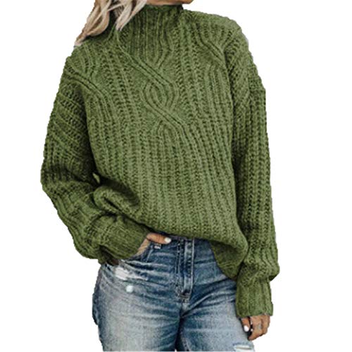 SuéTer De Las SeñOras De Cuello Alto Twist Knit Top Jersey