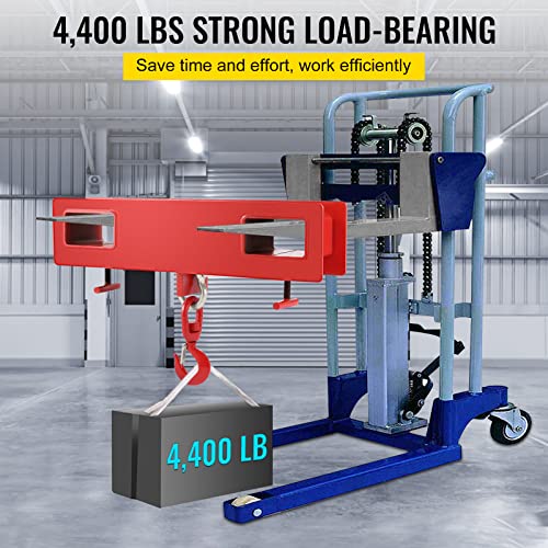 VEVOR Forklift Lifting Hook, 4400lbs Capacity Forklift Lifting Hoist, Red Forklift Mobile Crane with Swivel Hook and Two Large T-Screws, Hook Forklift Lifting Hoist, Fork Lifting Attachment by VEVOR - Image 3