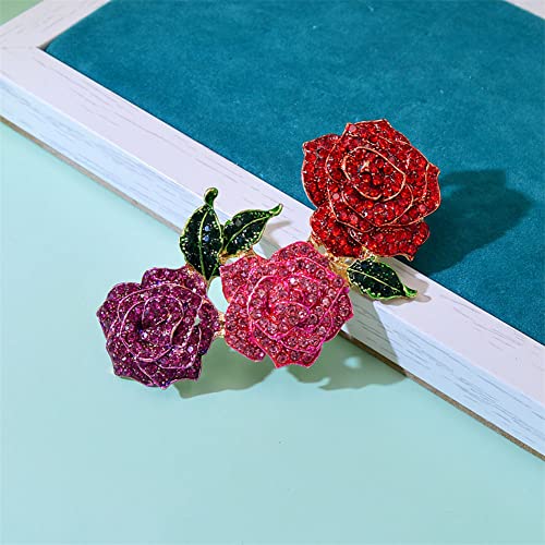 Fashion rose brooch Rhinestone alloy botanical corsage Korean popular clothing accessories silk scarf buckle accessories3