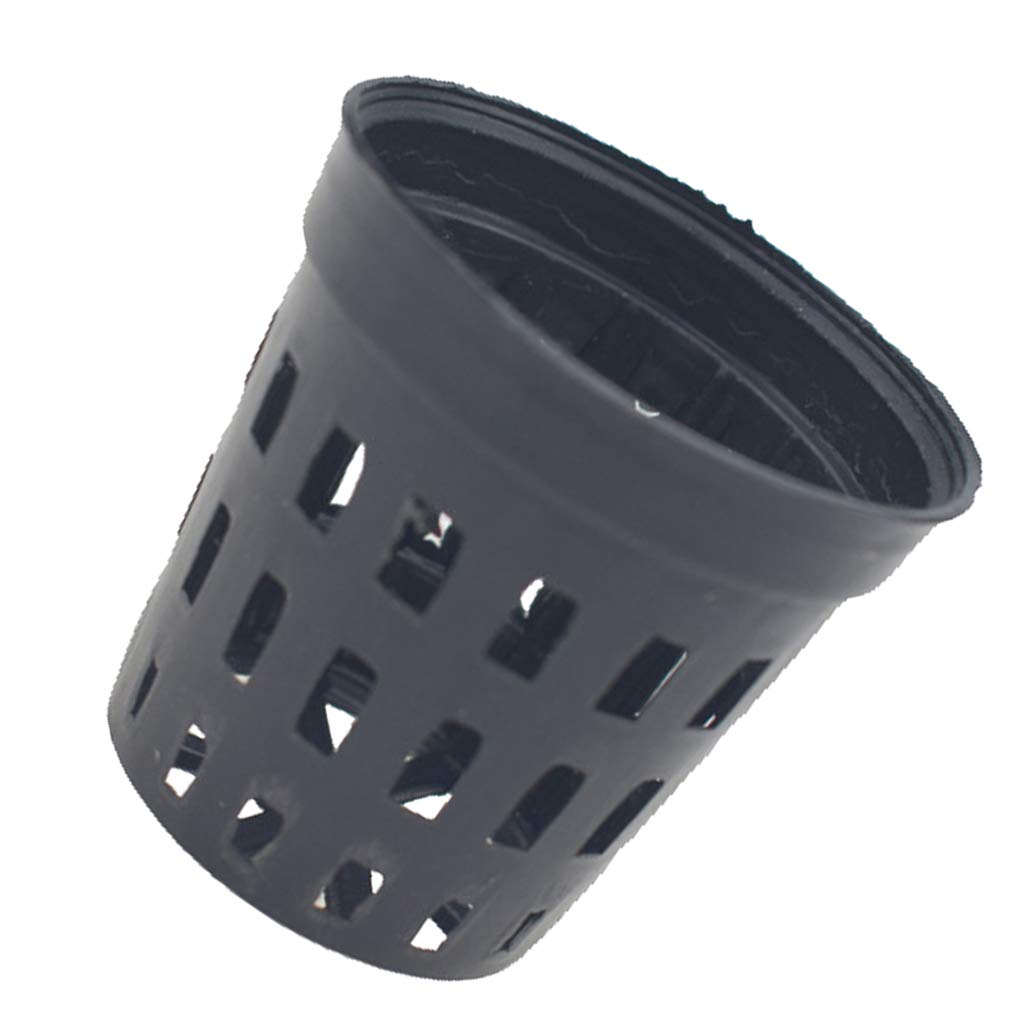 Leeadwaey 10 unidades de tamaño grande/20 piezas de tamaño pequeño para acuario, macetas de plástico para pecera, canastas de hierba para cultivar la plantación, negro, 4,5 x 4,2 x 3,1 cm