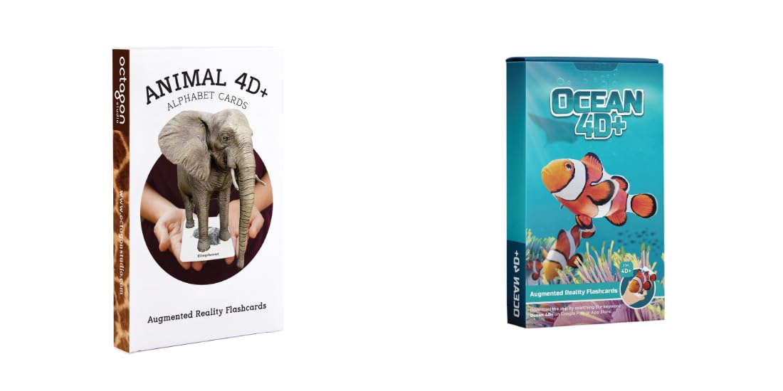 Safari & Ocean Adventure Interactive AR Card Pack, Educational STEM Toy for Kids