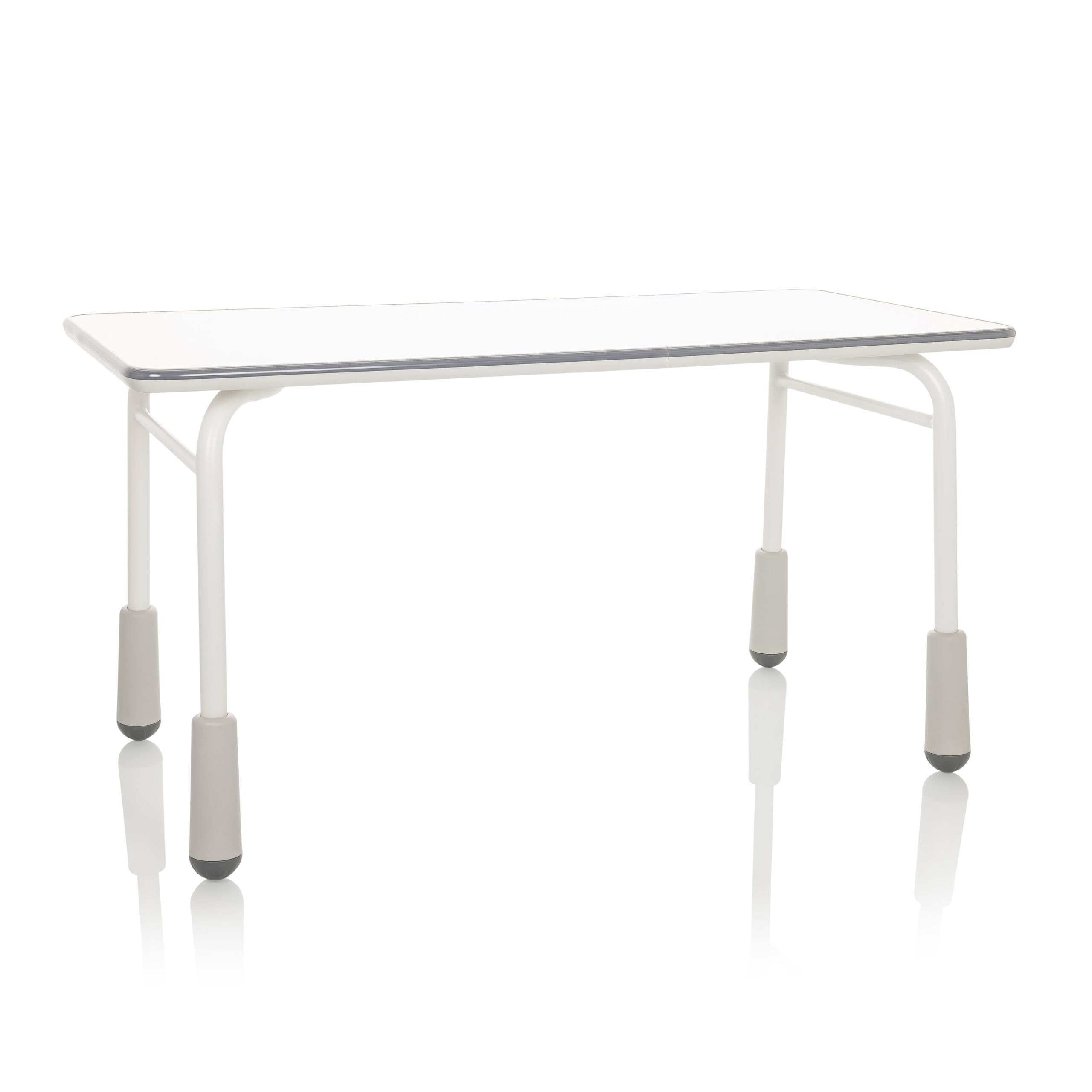 hjh OFFICE Escritorio Infantil Regulable en Altura Kid Gro T Escritorio para niños y jóvenes 120x60 cm, Blanco/Gris