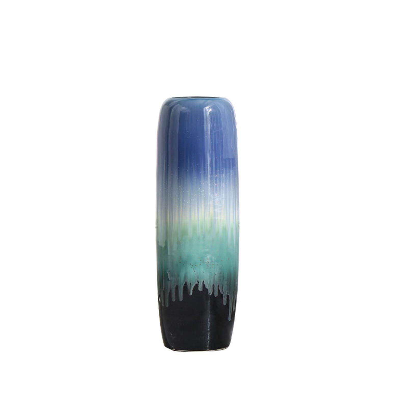asdchZen Indoor Gardening Gradient Large Ceramic Vase, Hotel Lobby Decorative Vase Art Flower Arrangement Ballroom Corridor Entrance Floor-Standing Vase,20 * 60CM