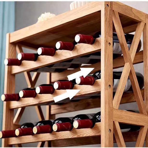 Soporte para botellas de vino de madera simple 8 niveles miniatura 5