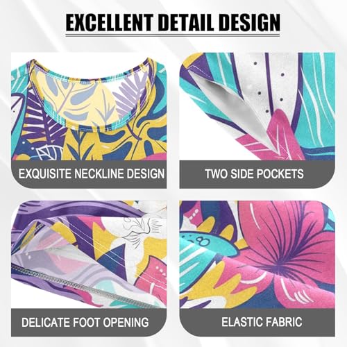 ALAZA Palm Leaf Tree Yellow Pajamas Short Sleeve 2 Piece Sleepwear Top and Bottom Pajama Set Unisex4