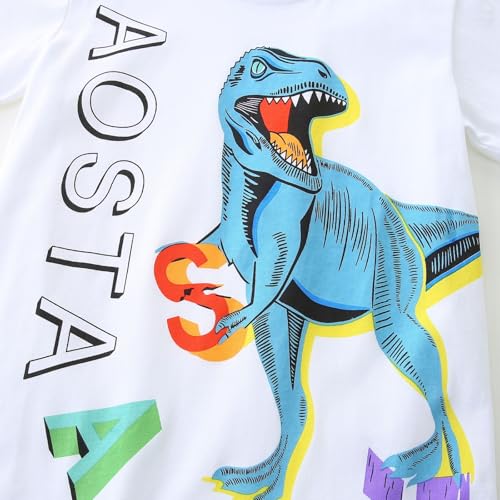 Image of Toddler Boy Clothes Cartoon Cotton Summer Short Sleeve T-Shirt and Shorts Kids Outfit Set 2-7 Year