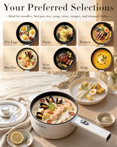 Image of Dezin 2L Hot Pot Electric, Non-Stick Electric Pan, 700W Adjustable Power