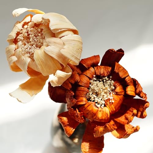 3 flores secas naturales hechas a mano decoración miniatura 3