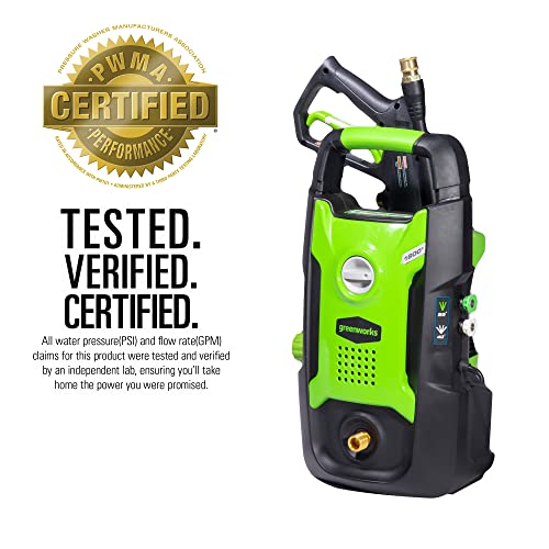 Greenworks GPW1602 1600 Psi (1.2 Gpm) Electric Pressure Washer (Ultra Compact, Lightweight, 20 Ft Tangle-Free Hose, 35 Ft Power Cord) Great For Cars thumb #1