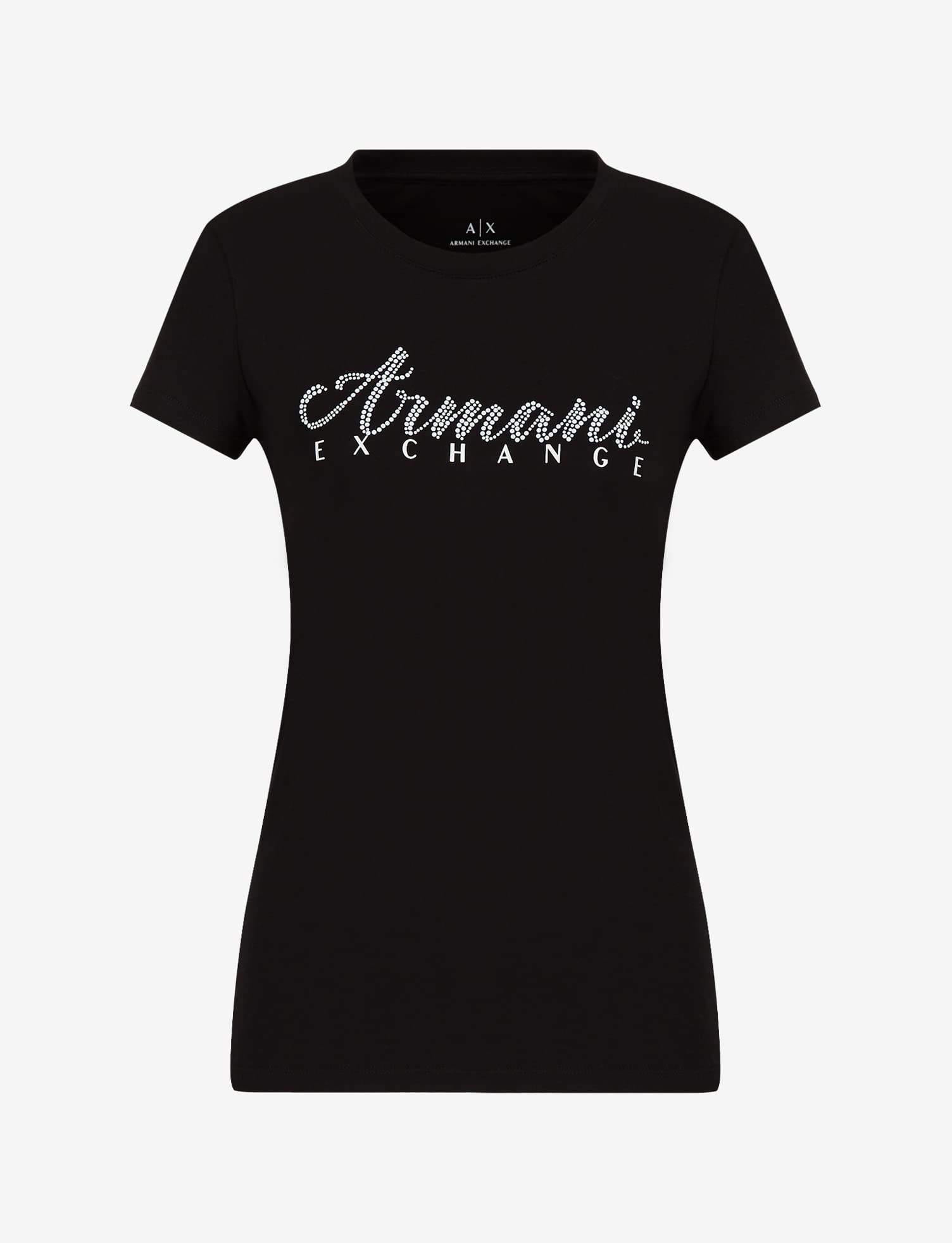 Armani Exchange Short Sleeve Classic Script Logo Scoop Neck T-Shirt T-Shirt Donna