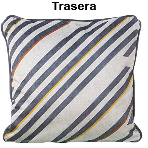 Coussin carré en velours polyester DRW 45x45 cm avec dessin imprimé double face