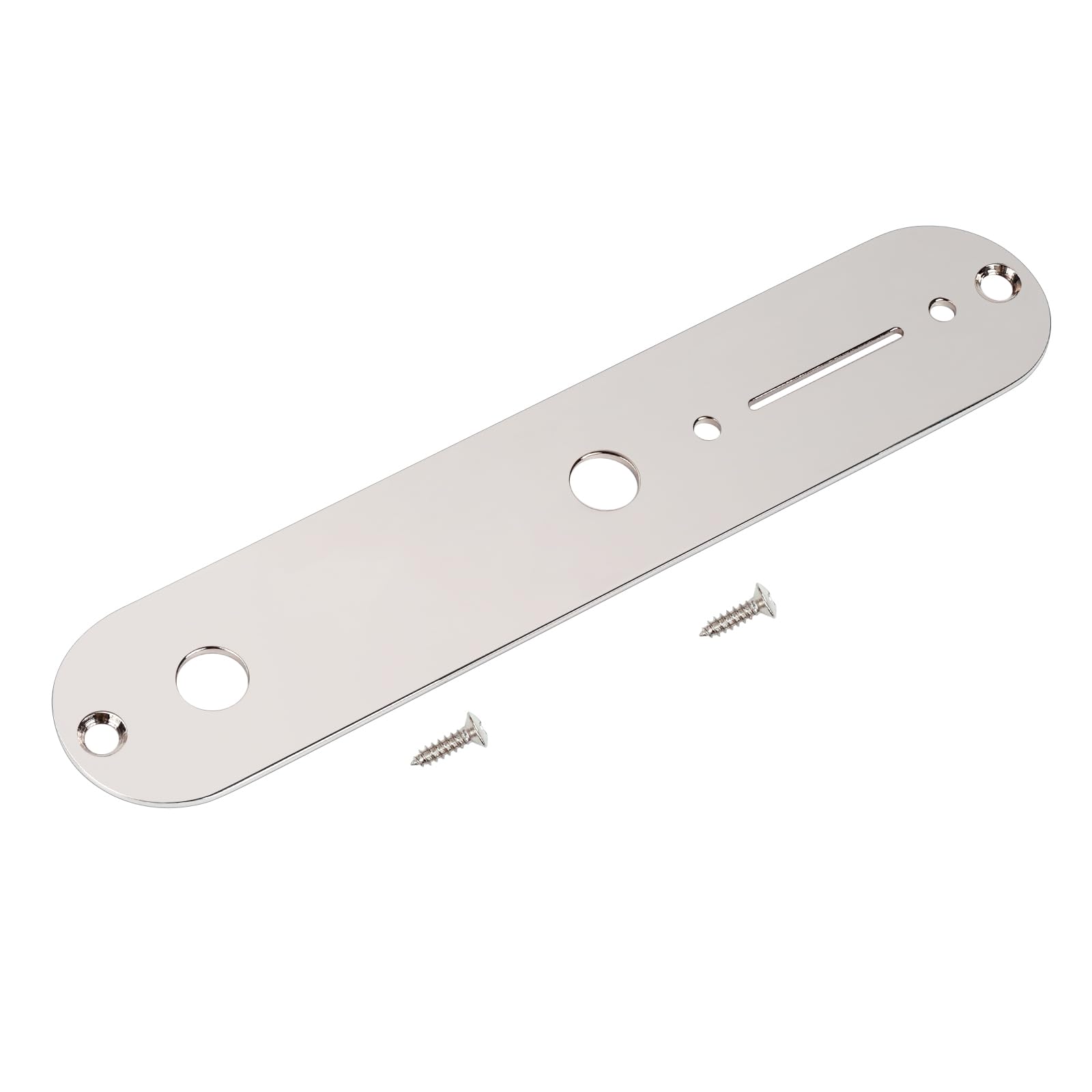Banworks Imperial Guitar Control Plate 9.5mm (3/8") CTS Potentiometer Holes Steel Alloy Switch Control Plate for American/Mexican Fender Tele Electric Guitar JT/KZB-02 Nickel
