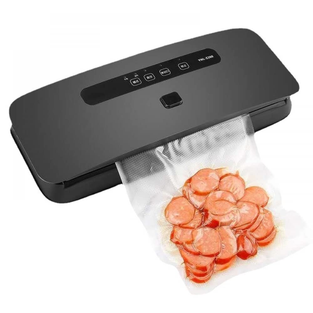 Siqi Scellant sous Vide avec économiseur d'aliments léger pour la Conservation des Aliments secs et humides, Sacs à Rouleaux sous Vide (10pic) et Tuyau Inclus-Red