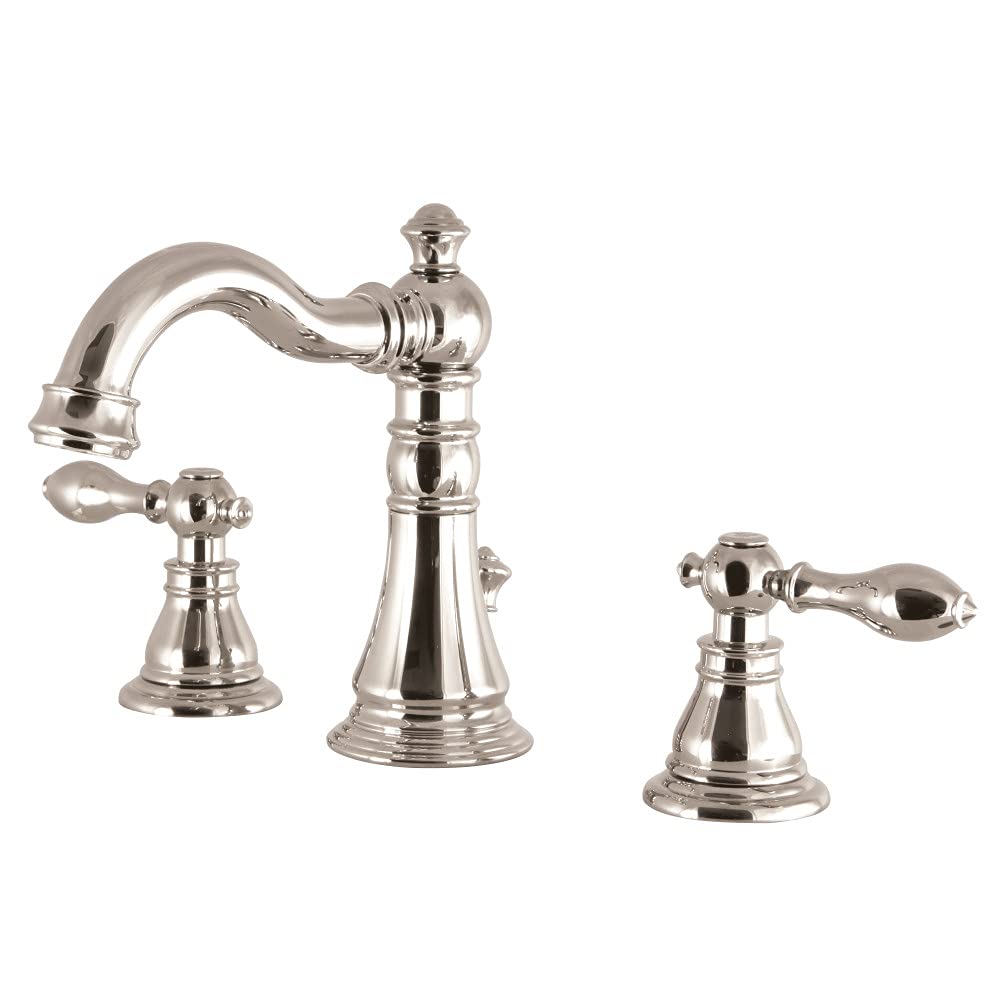 Kingston Brass FSC1979ACL American Classic Widespread Bathroom Faucet, 5-5/16 Inch in Spout Reach, Polished Nickel