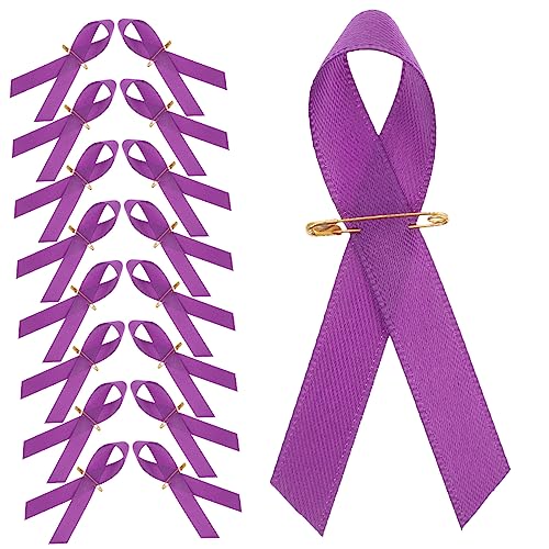 Broche ruban violet contre la violence lot de 100 pin's de sensibilisation en métal