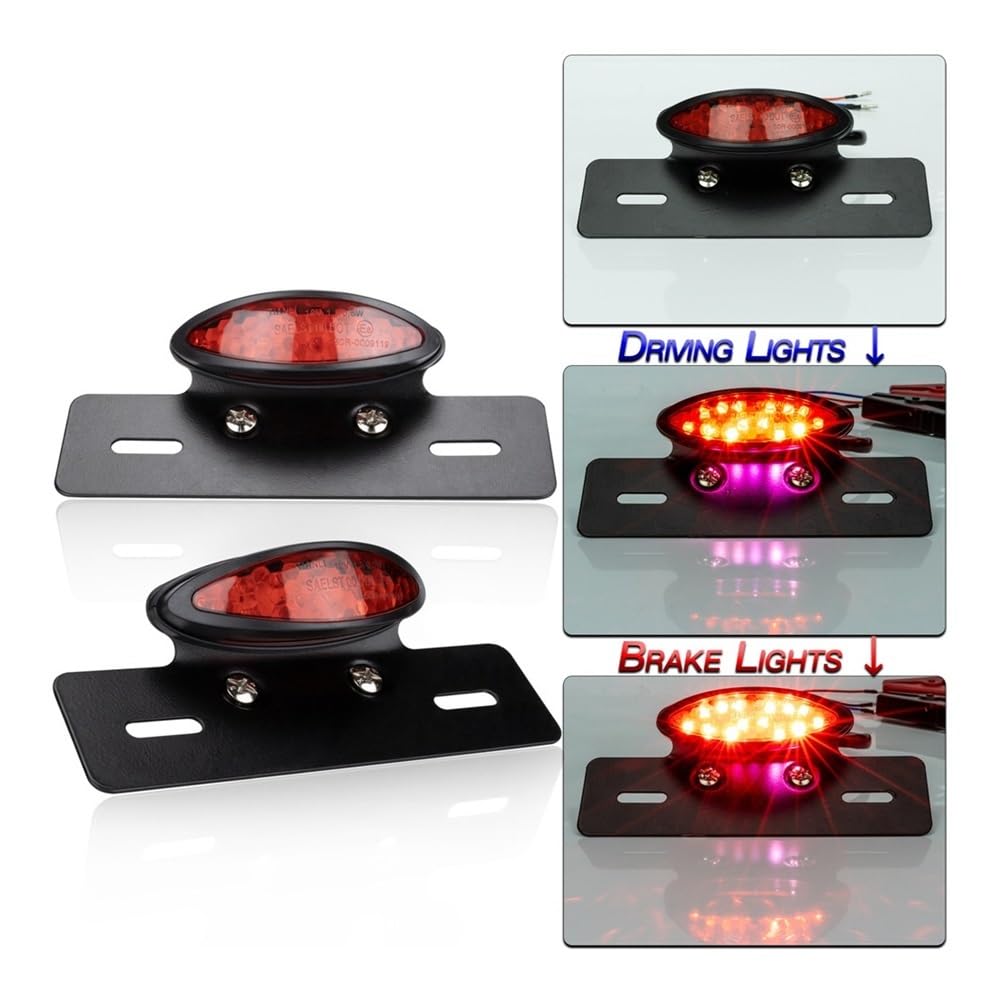 Fanale Posteriore Luce Posteriore A LED per Moto, Luce di Stop, Luce Targa, Luce Posteriore per ATV, Luce di Stop