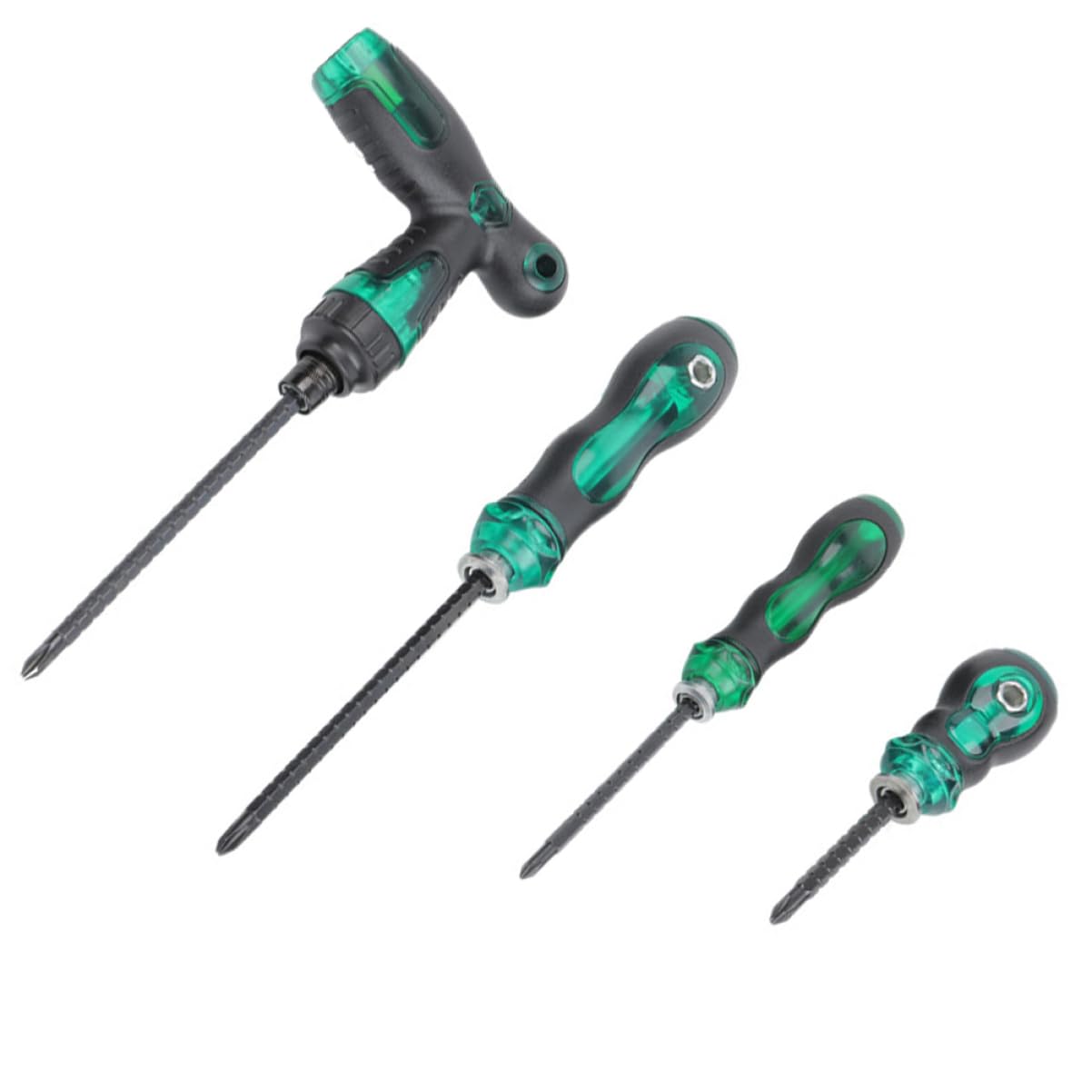 Set Di Cacciaviti A Cricchetto Telescopici in Acciaio Impugnature Ergonomiche Antiscivolo Per Riparazione E Smontaggio Utensili