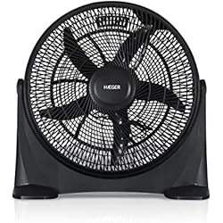 Ventilador Industrial Giratorio HAEGER Hover Wind Ventilador de Suelo semi-industrial - 50cm de diámetro, 180º de ajuste vertical, 3 velocidades y funcionamiento silencioso.