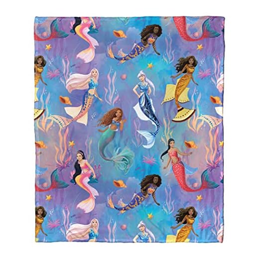 Northwest Little Mermaid/Ariel Silk Touch Throw Blanket, 50" x 60", Daughters Triton
