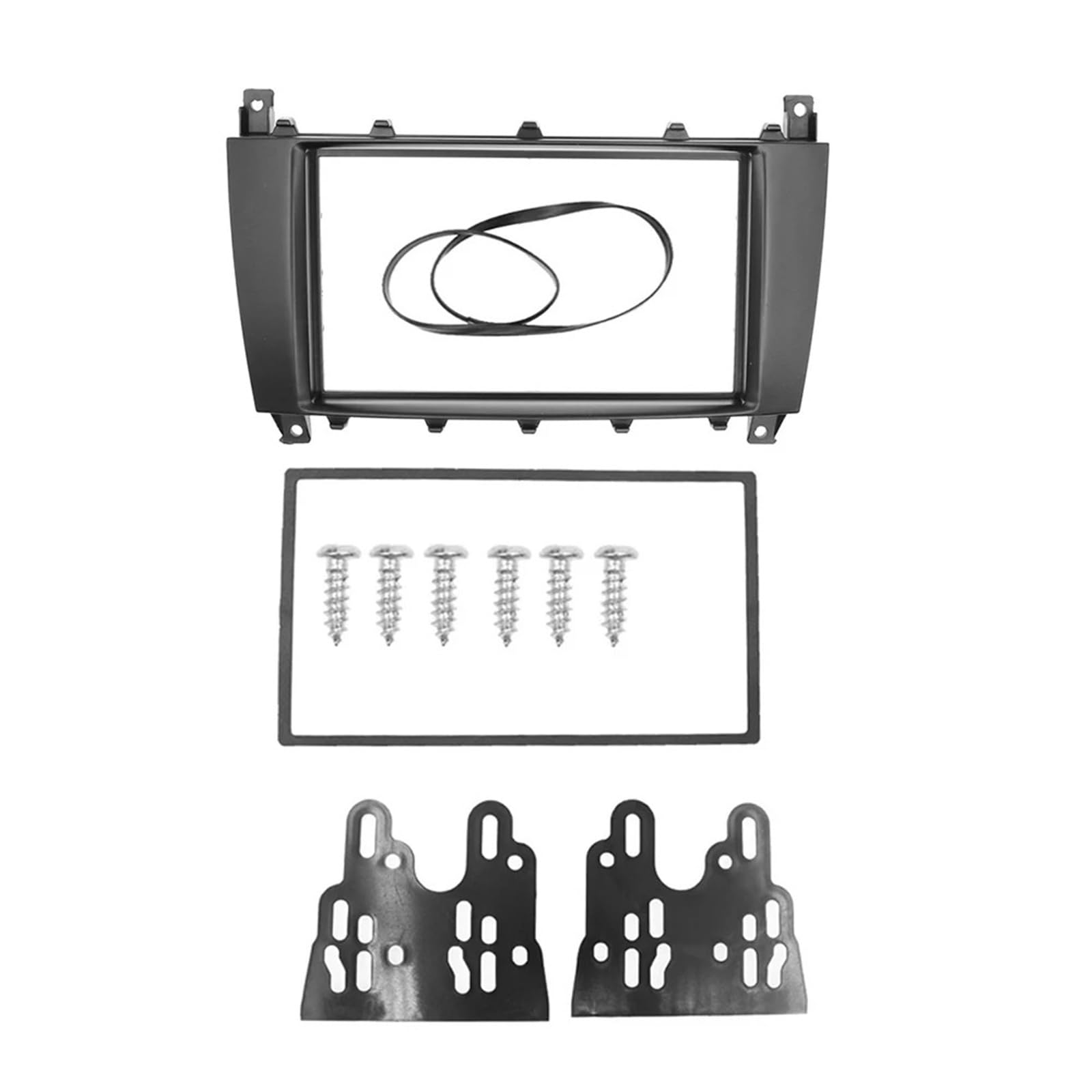 Marco Radio Marco Reacondicionamiento Estéreo Radio Coche 2Din, Panel Biselado Reproductor CD Y DVD para Benz C-Class W203 Clase GLK C209 2005-2009 Kit Montage Autoradio