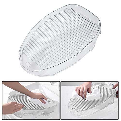 figatia Tábua de Lavar, Tábua de Lavar Portátil Transparente para Roupas íntimas para Lavar, Branco