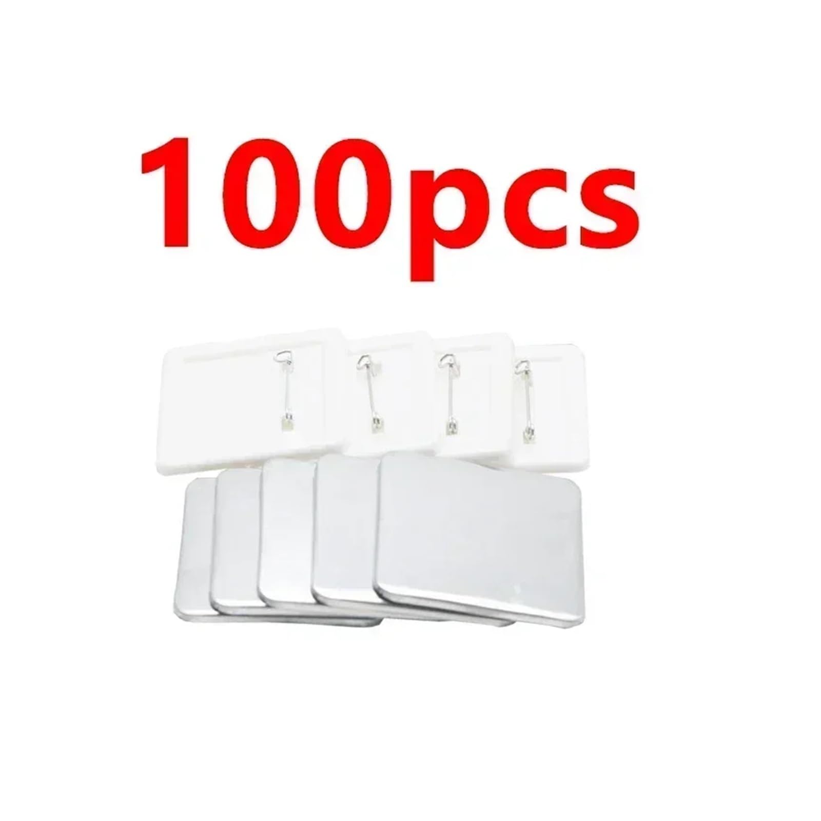 100 szt. kwadratowych plastikowych znaczków 50x50mm magnesy na lodówkę materiały eksploatacyjne maszyna do odznak DIY puste akcesoria Wystarczające zestawy(Button pins)