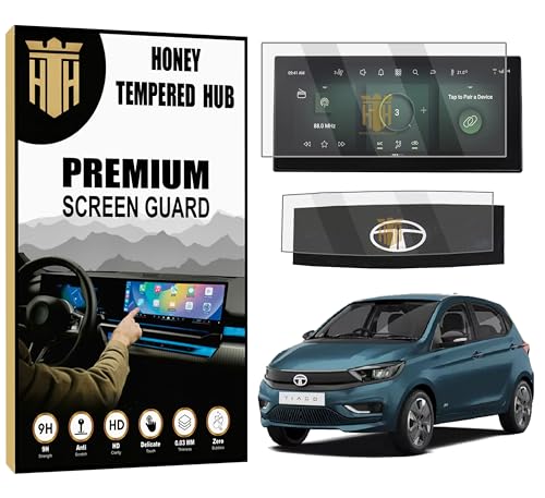 Image of Screen Guard For (TATA TIAGO 2025) 10.25 Inch Infotainment (Thin Bezels) + Steering Protector /Anti Scratch /TataTiago Car Digital Display Accessories [Not Tempered Glass]