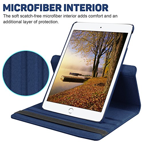 New Ipad 2017 9.7" / Ipad Air 2 Leather Case,360 Degree Rotating Stand Smart Cover With Auto Sleep Wake For Apple Ipad Air Or New Ipad 9.7 Inch 2017 Tablet (Sky Blue) #TOP4