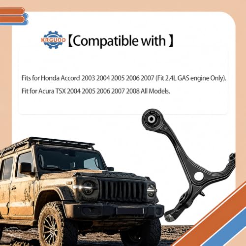 Image of Front Lower Control Arms Suspension Kit Fit for Honda Accord 2003 2004 2005 2006 2007, Fit for Acura TSX 2004 2005 2006 2007 2008, K640289 K640290-2PCS,