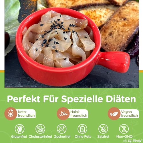 Foto von Elf-Family Bio Konjak Nudeln (-Fettuccine) 9kcal Low Carb Shirataki Nudeln Vegan/Glutenfrei-270g x6er Box(12 pack), Instant Pasta Nudeln ohne kohlenhydrate/Keto/Kalorienarme/Fettfrei/Zuckerfrei
