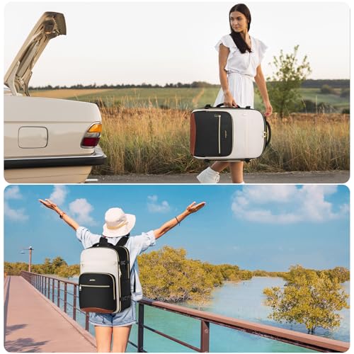 Image of YAMTION 42L Large Travel Backpack for Women,Carry On Luggage with 4 Packing Cubes, Airline Approved Weekender Bookbags for Personal Items fits 18 Inch Laptop