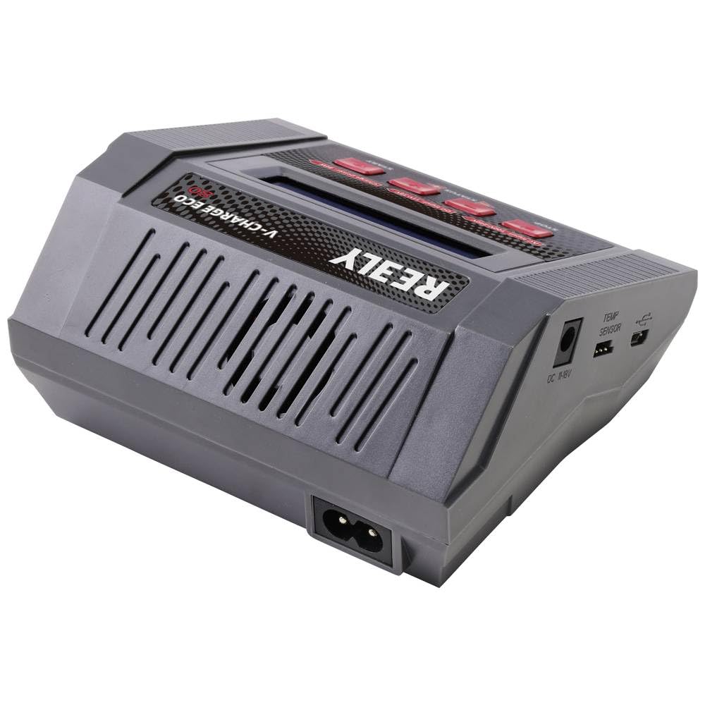 Reely V-Charger ECO 80 Caricabatterie multifunzione per modellismo 100 V, 240 V, 12 V 10 A Piombo, NiMH, NiCd, LiPo, Li