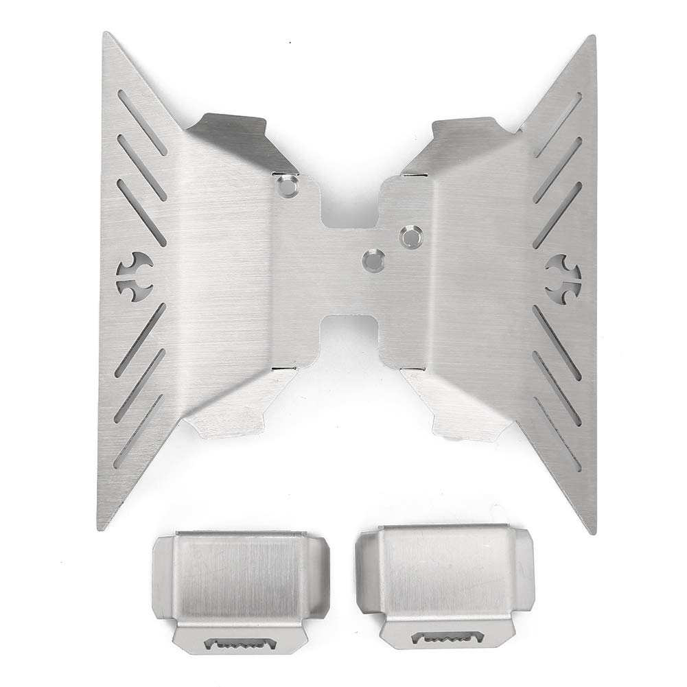 Qiilu Stainless Steel Skid Plate For Axial Capra RC Car - Front & Rear Axle Protection