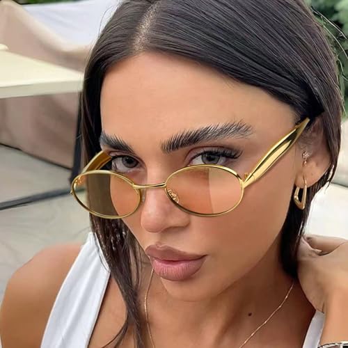 SODQW Retro Oval Sunglasses for Women Vintage Round Sun Glasses with Gold Metal Temples UV400 Protection 2025 Shades2