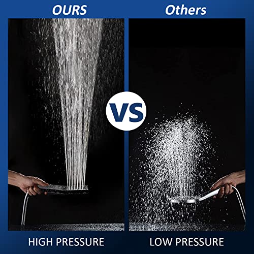Pdpbath All Metal Shower Head With Handheld Combo, High Pressure 10" Rainfall Shower Head With Upgrade Adjustable Extension Arm, Shower Wand With 70" Extra Long Shower Hose, 3-Way Diverter-Chrome #TOP6