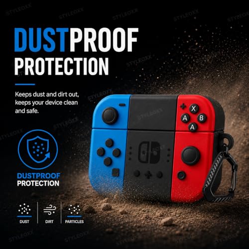 Image of Anvique Silicone Case Cover for Oneplus Nord Buds 4 Pro, Scratch Resistance, Shock Absorption, with Premium Carabiner (Gamepad Cartoon)