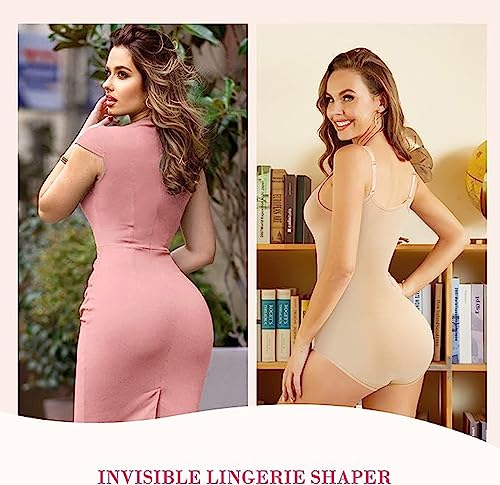 Image of Bodysuit for Women, Tummy Control Bodysuit with Adjustable Straps, Seamless Snatched Body Shaper(ED019)