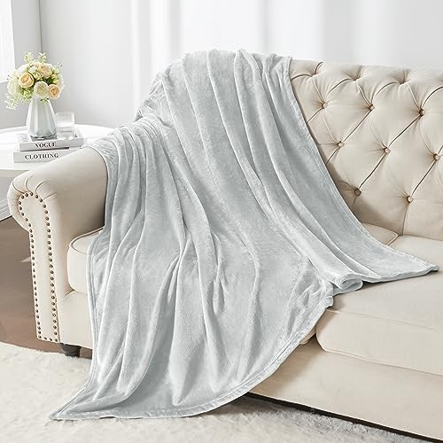 Image of BEDELITE Fleece Blankets Queen Size Dove Grey Throw Blankets for Bed, Luxury Plush Cozy Fuzzy Blanket 90x90 inches, Super Soft Warm Lightweight Throw Blanket All Seasons Suitable