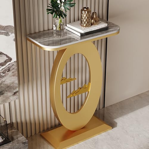 HDZNDH Mesa Consola Recibidor Moderna De Mármol, Mesa Estrecha De Entrada con Estructura De Metal, Pequeña Auxiliar para Salón, Pasillo, Recibidor, Detrás del Sofá, Decoración
