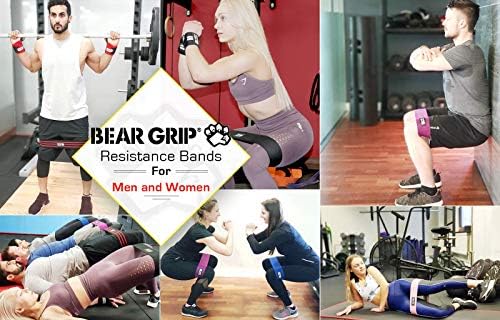 BEAR GRIP Resistance Bands - Set of 3 Glute Activation Bands in Heavy Elasticated Cotton