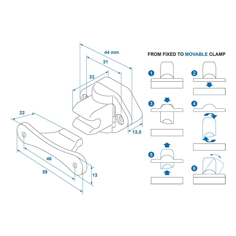 blntackle76 Set of 1, 2, 4, 6 or 8 Door Stops for Caravan White, Black Door Camper, Door Holder Service Flap Motorhome - Image 3