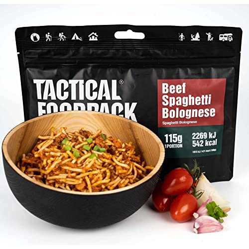 Tactical Foodpack Spaghetti Bolognese 115g - Notfallnahrung bis 2030 haltbar - Survival Food Prepper Outdoor Notfall Nahrung