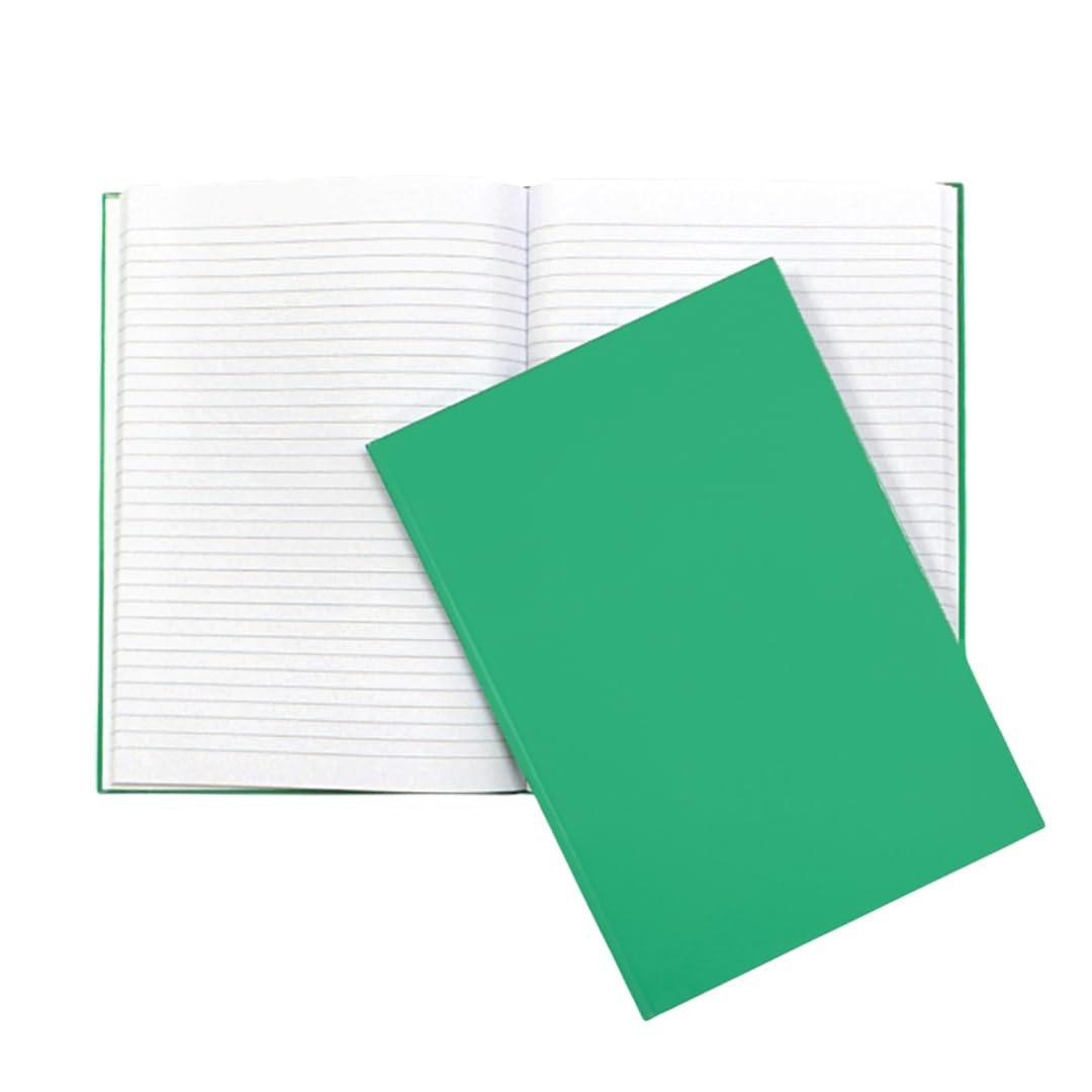 Janrax A4 160 Pages 8mm Ruled Green Casebound Notebook