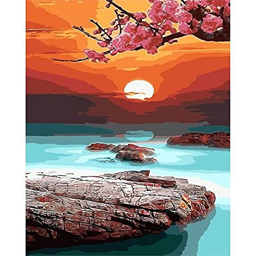 Diamond painting lever du soleil 70x120cm pour décorer votre salon avec un point de croix 5D