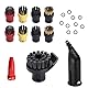 9 Pcs Dampfreiniger Ersatzteile Sätze Kompatibel SC1 SC2 SC3 SC4 SC5 SC7 CTK10, Dampfreiniger Zubehör Enthalten 6 Rundbürste, 1 Rundbürste Gross, 1 Düsen und 1 Erweiterte Düse