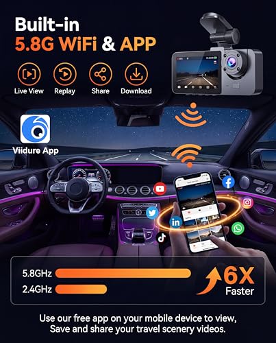 Dash Cam Front and Rear Inside 3 Channel