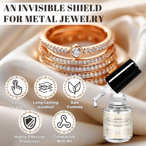JAOJAO Jewelry Sealant, Jewelry Coating Long-Lasting Isolation Efficient Protection Avoid Oxidation for Necklaces Rings Bracelets Earrings Watch Chains, 5ml