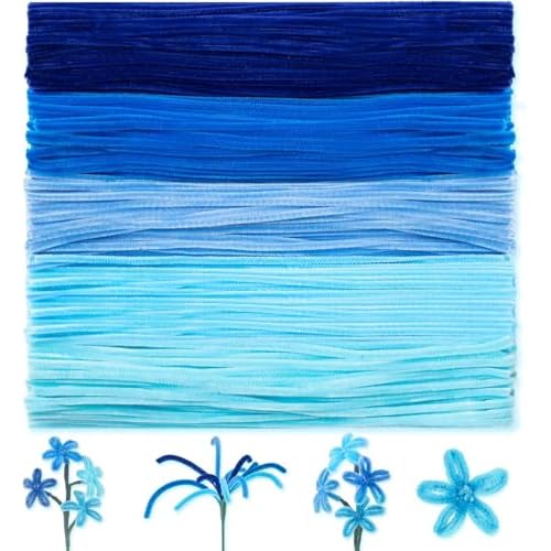 500 Pieces Pipe Cleaners Craft Set, Chenille Stems for Flowers Craft Supplies Fluffy Fuzzy Sticks for DIY Art Projects Creative Gift Wrapping Party De