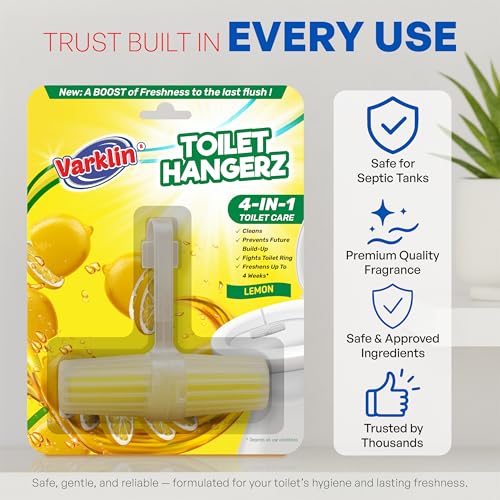 Image of 35g Toilet Rim Hangerz - Lemon | Automatic Bowl Cleaner | Citrus & Tangy Freshness for Your Washroom | Easy-to-Use Toilet Bowl Cleaner | Hygienic & Sparkling Toilets Up to 4 Weeks